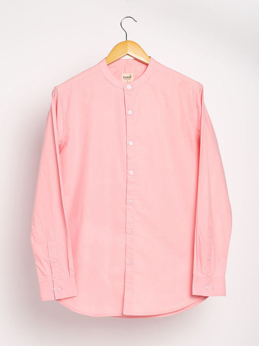 Pink Mens Organic Cotton & Natural Dyed Round Neck Shirt