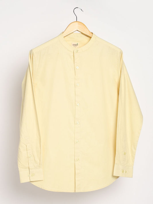 Lemon Yellow Mens Organic Cotton & Natural Dyed Round Neck Shirt