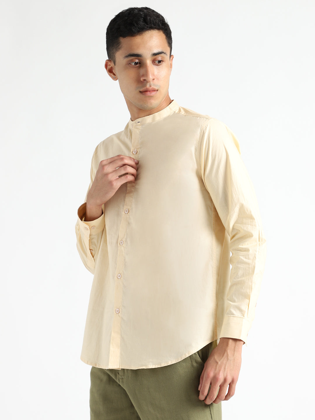 Pale Apricot Mens Organic Cotton & Naturally Dyed Round Neck Shirt