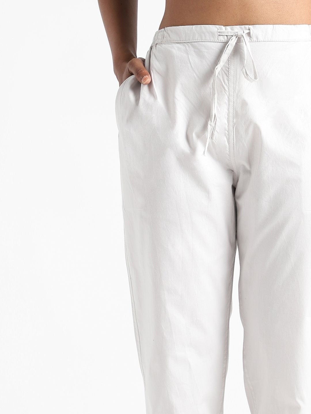 Ash Grey Women's Organic Cotton & Natural Dyed Slim Fit Pants