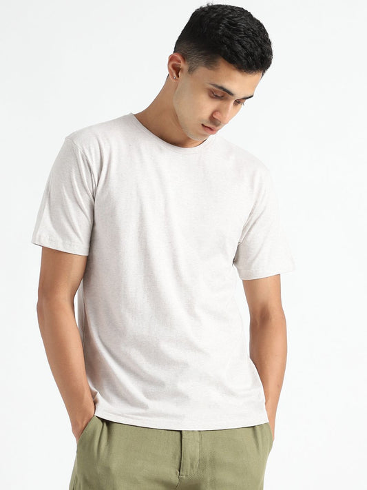 Grey Melange Organic Cotton & Natural Fiber Dyed T-shirt