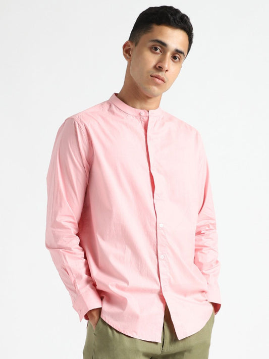 Pink Mens Organic Cotton & Naturally Dyed Round Neck Shirt
