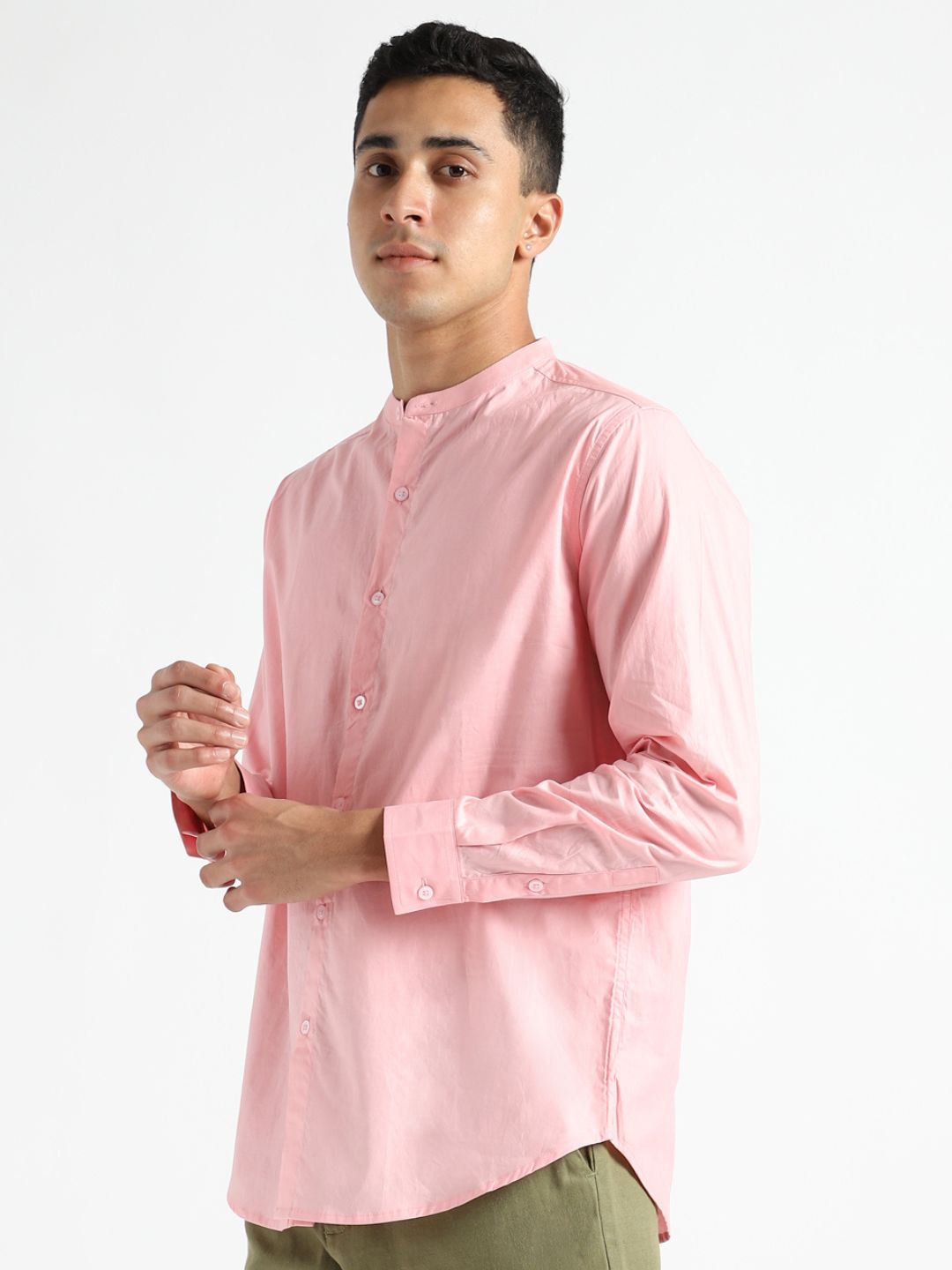 Pink Mens Organic Cotton & Naturally Dyed Round Neck Shirt