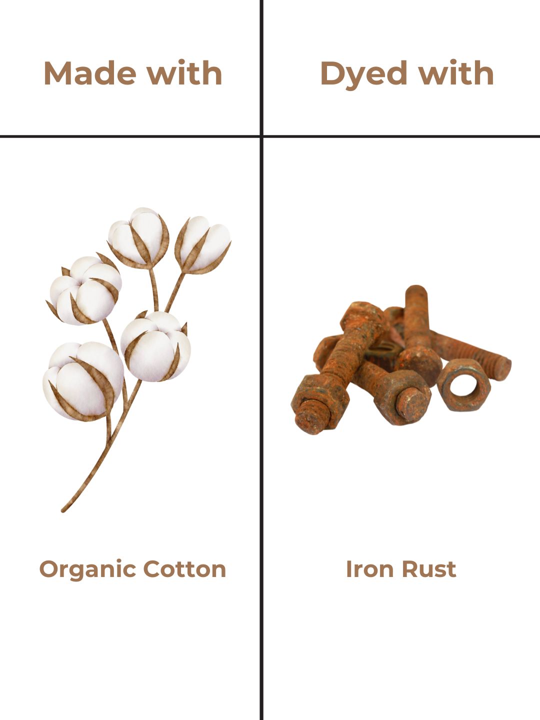 Rust Cream Organic Cotton & Naturally Dyed T-shirt