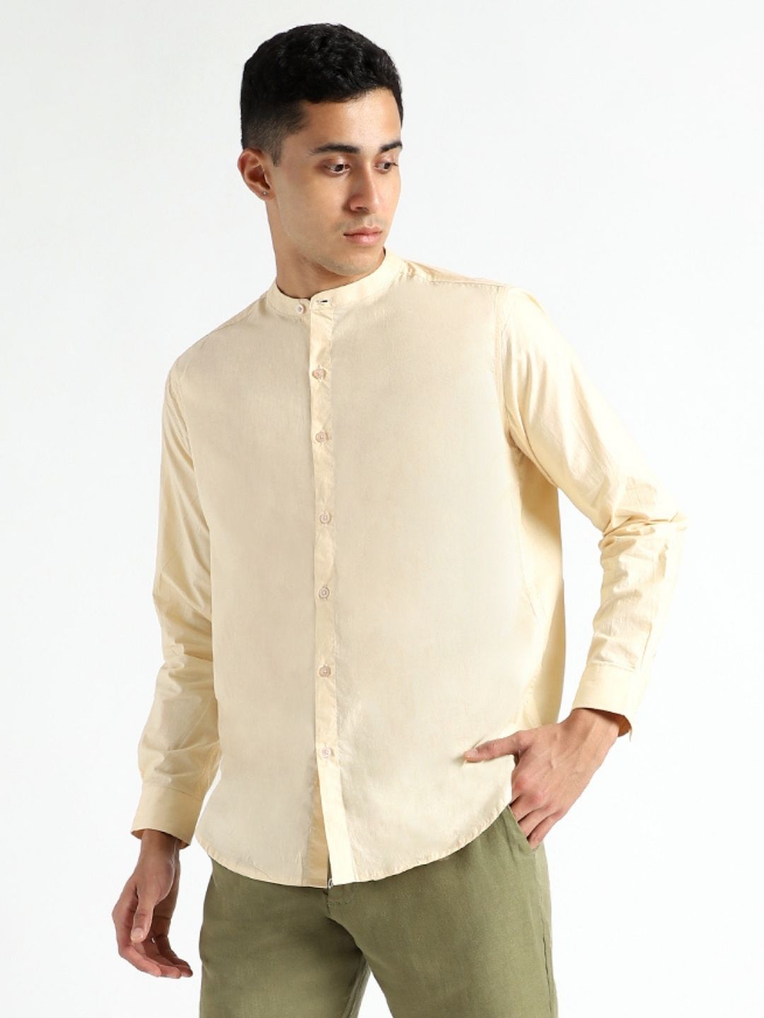 Pale Apricot Mens Organic Cotton & Naturally Dyed Round Neck Shirt