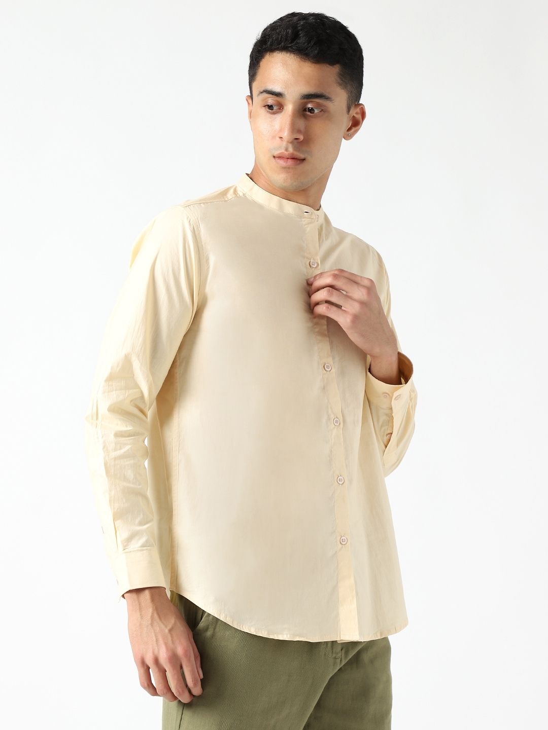 Pale Apricot Mens Organic Cotton & Naturally Dyed Round Neck Shirt