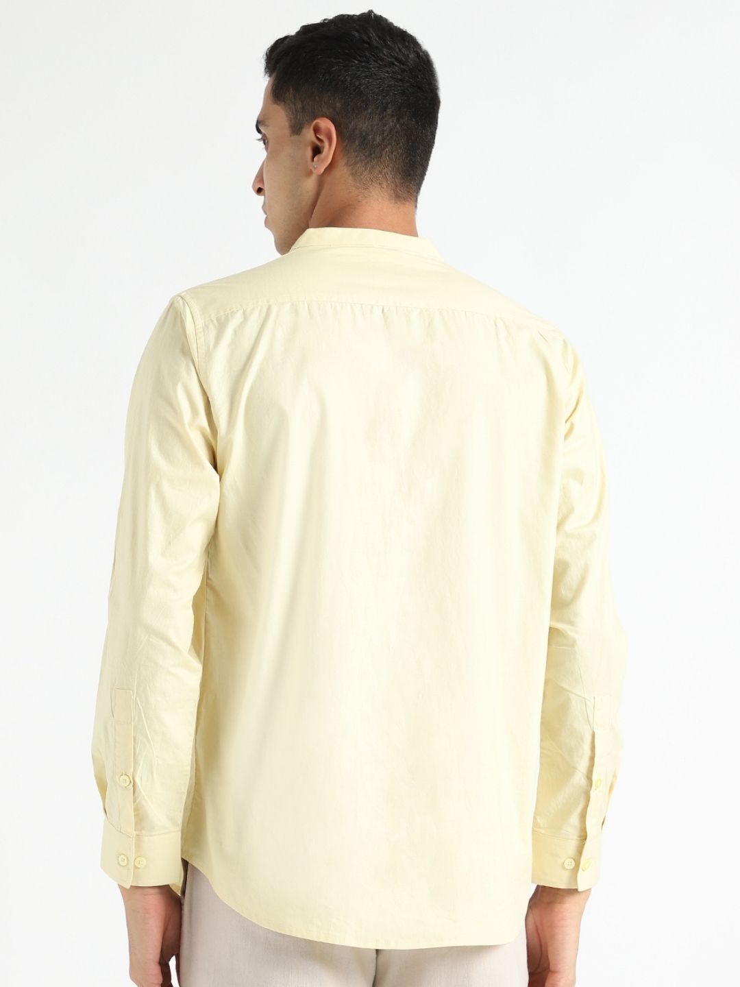Lemon Yellow Mens Organic Cotton & Naturally Dyed Round Neck Shirt