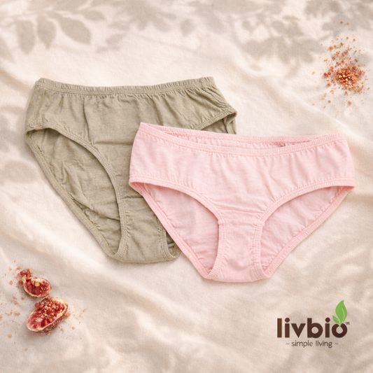 Annato Orange & Olive Green Organic Cotton & Natural Dyed Women’s Underwear Combo - Pack of 2