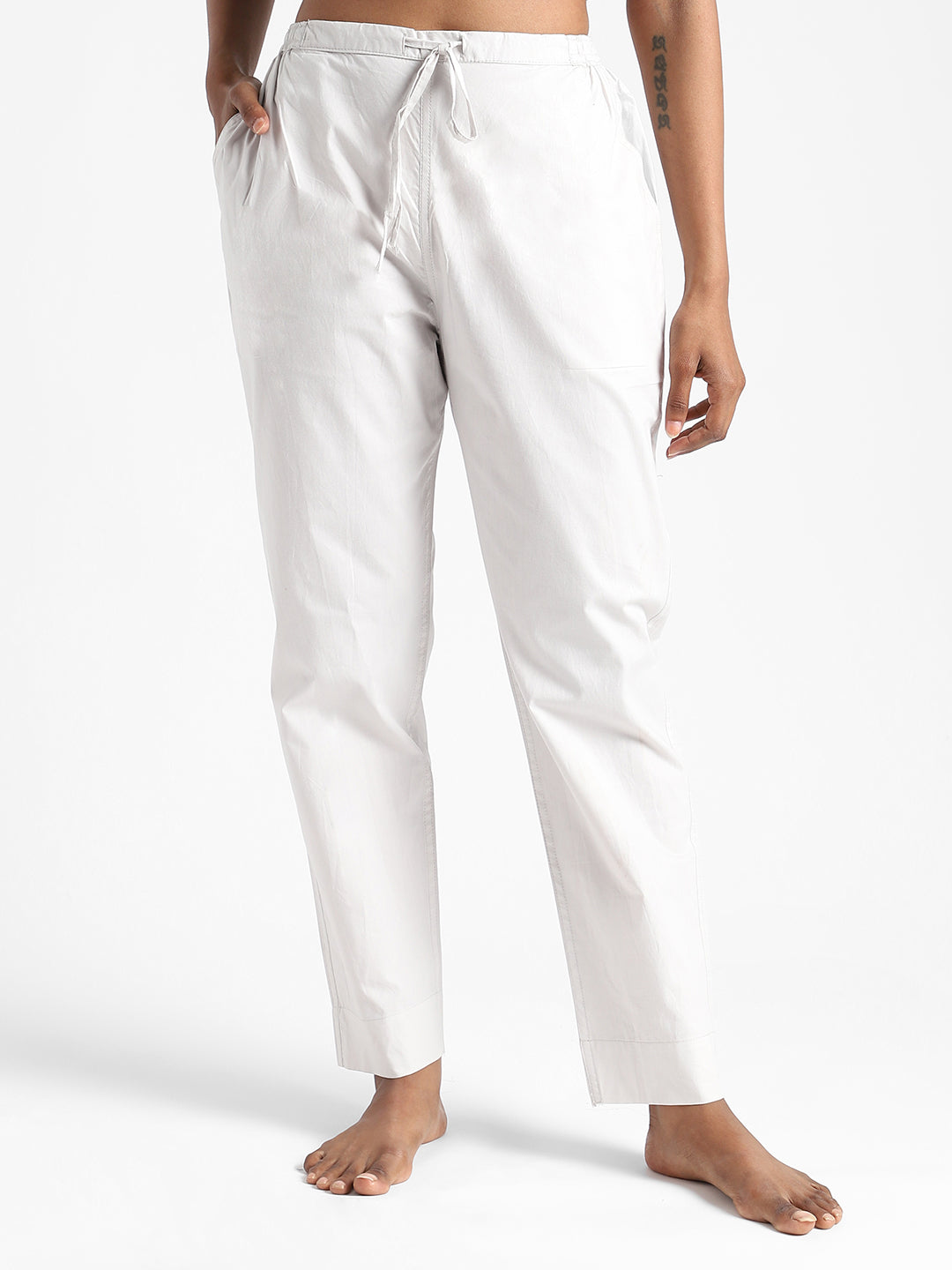 Ash Grey Women's Organic Cotton & Natural Dyed Slim Fit Pants