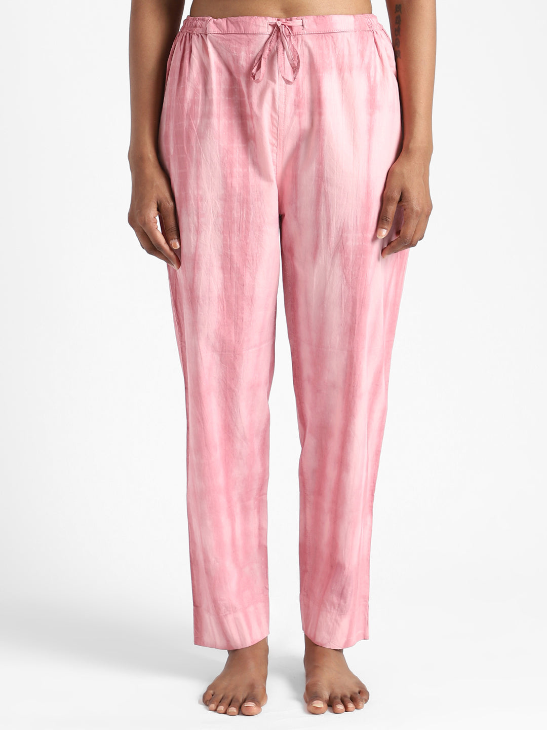 Earth Pink Women's Organic Cotton & Natural Dyed Slim Fit Tie & Dye Pants