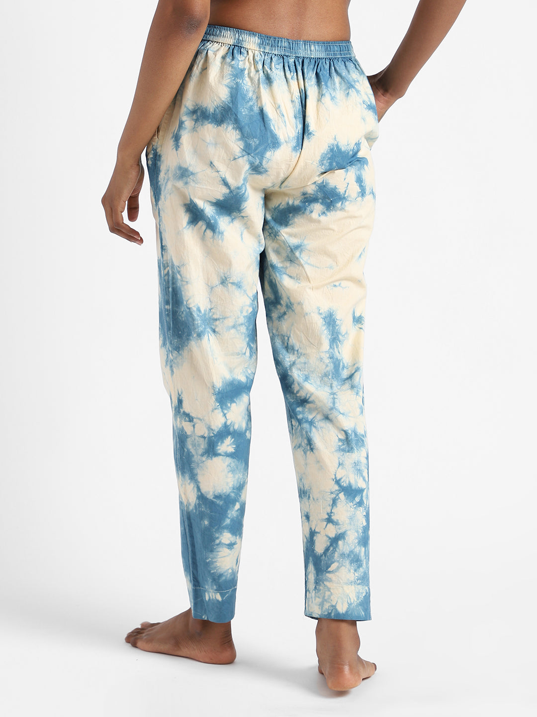 Indigo Blue Women's Organic Cotton & Natural Dyed Slim Fit Tie & Dye Pants