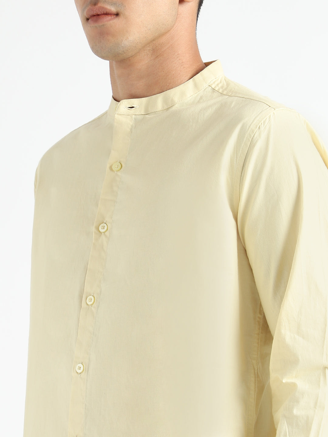 Lemon Yellow Mens Organic Cotton & Naturally Dyed Round Neck Shirt