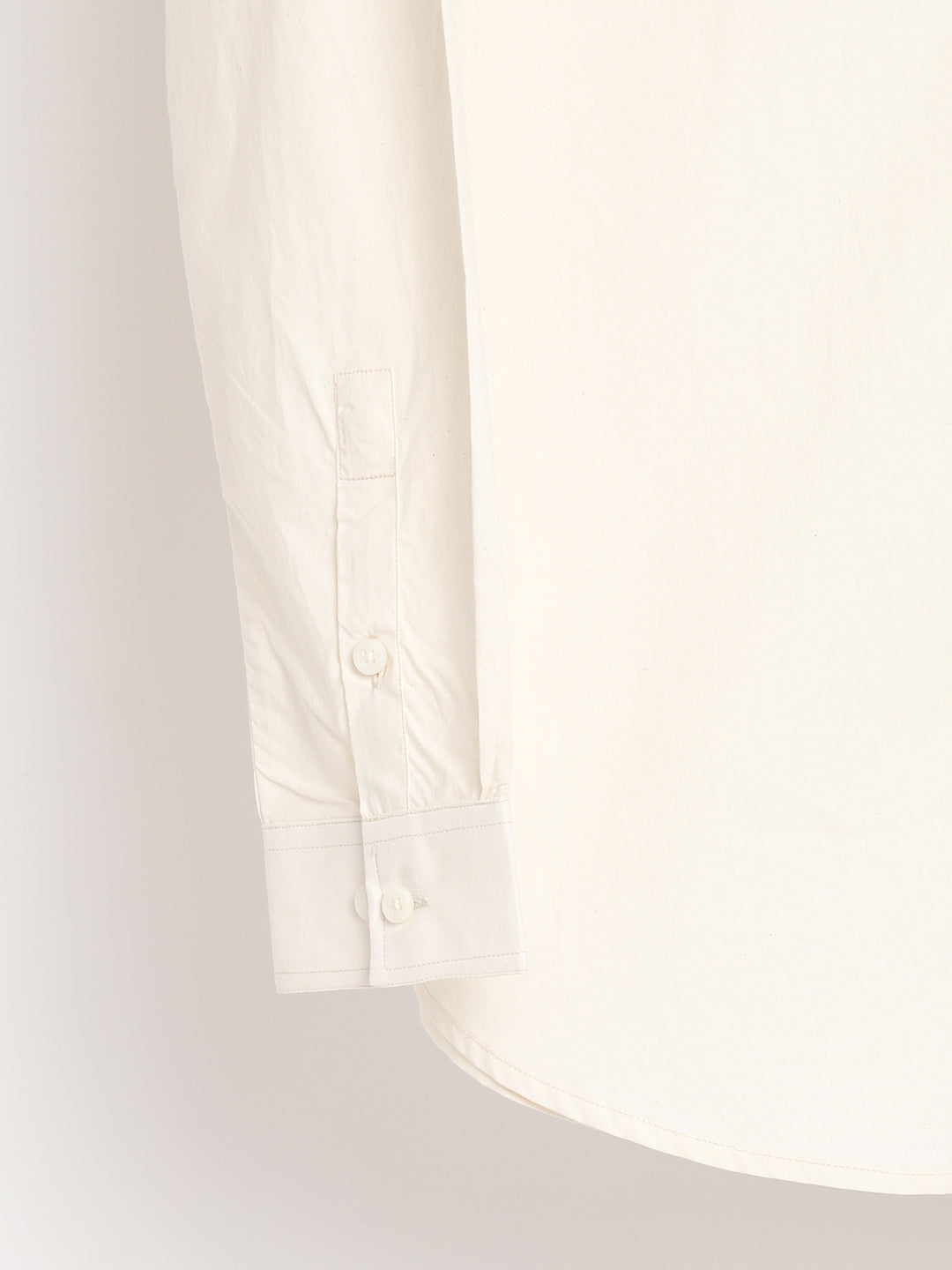 Light Cream Mens Organic Cotton & Naturally Dyed Round Neck Shirt